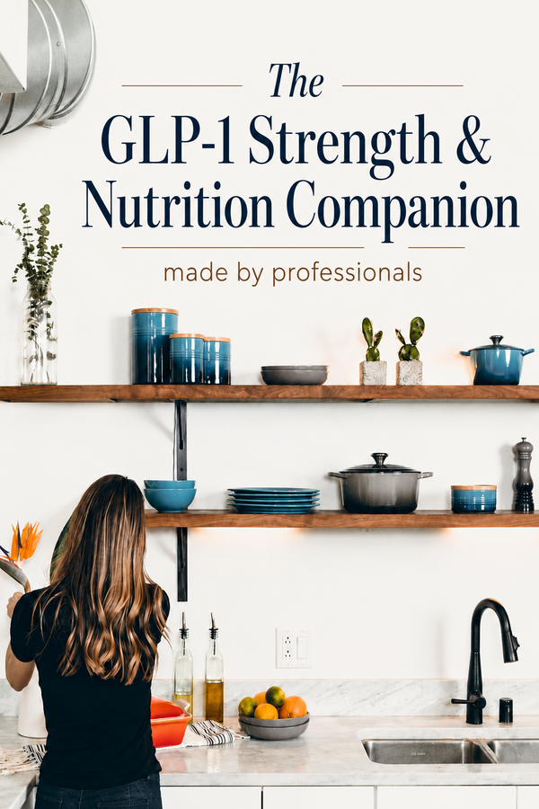 The GLP-1 Companion nutrition and muscle retention guide cover — downloadable PDF for women | GuideCraft